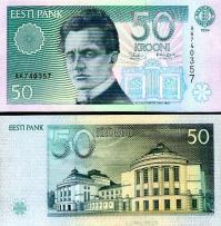 *50 estónskych korún Estónsko 1994, P78 UNC - Kliknutím na obrázok zatvorte -